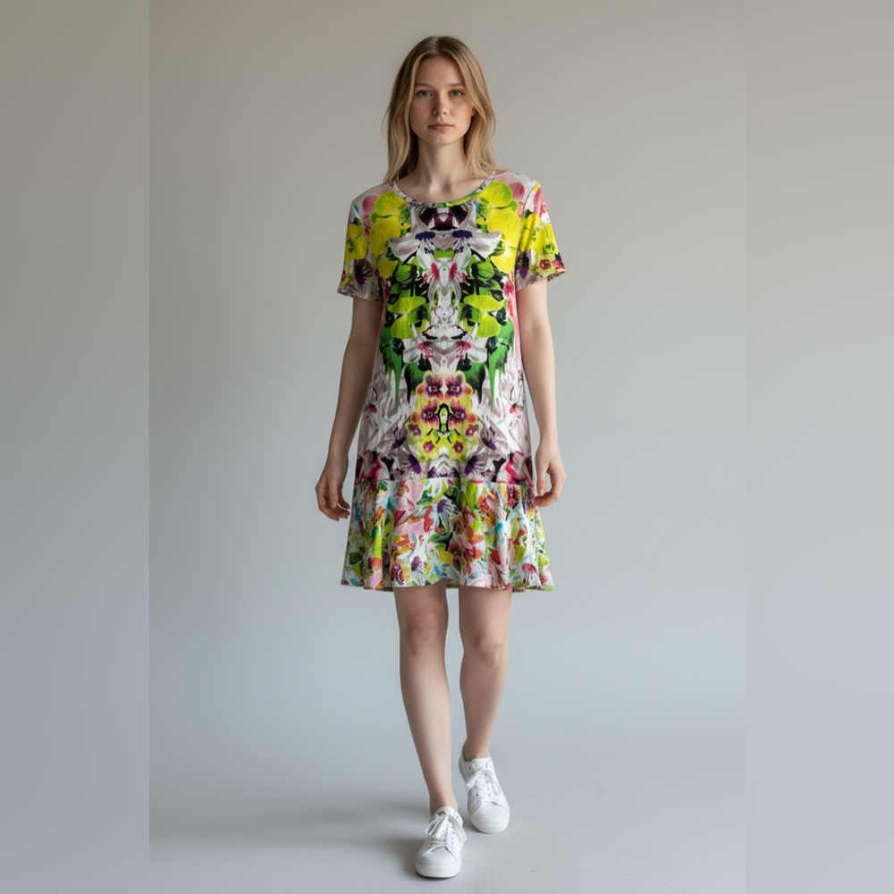 Prabal Gurung for Target First Date Floral Jersey Drop Waist Ruffle Dress